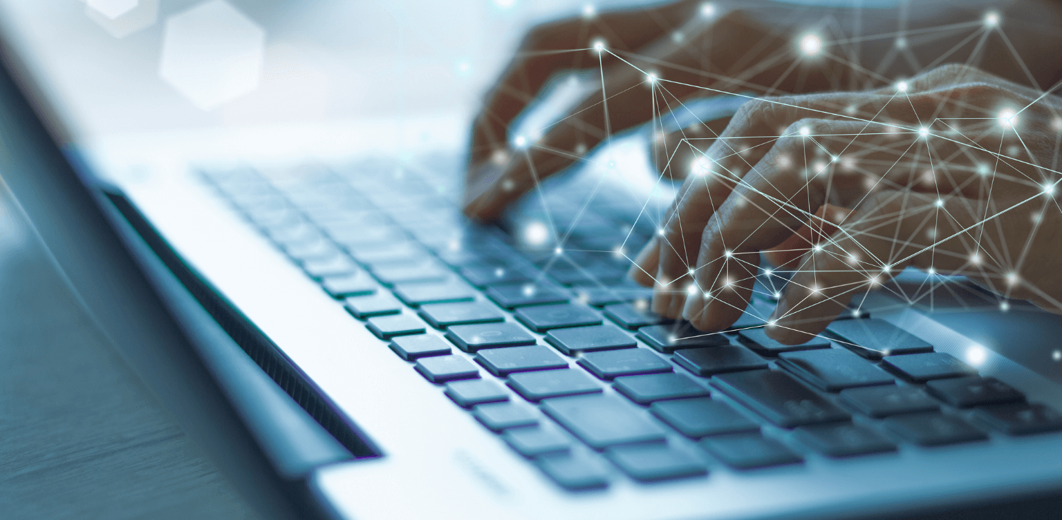 Man typing at a keyboard - identifying STEM market opportunities and challenges