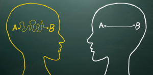 Building a Strong Team - a drawing of two minds communicating